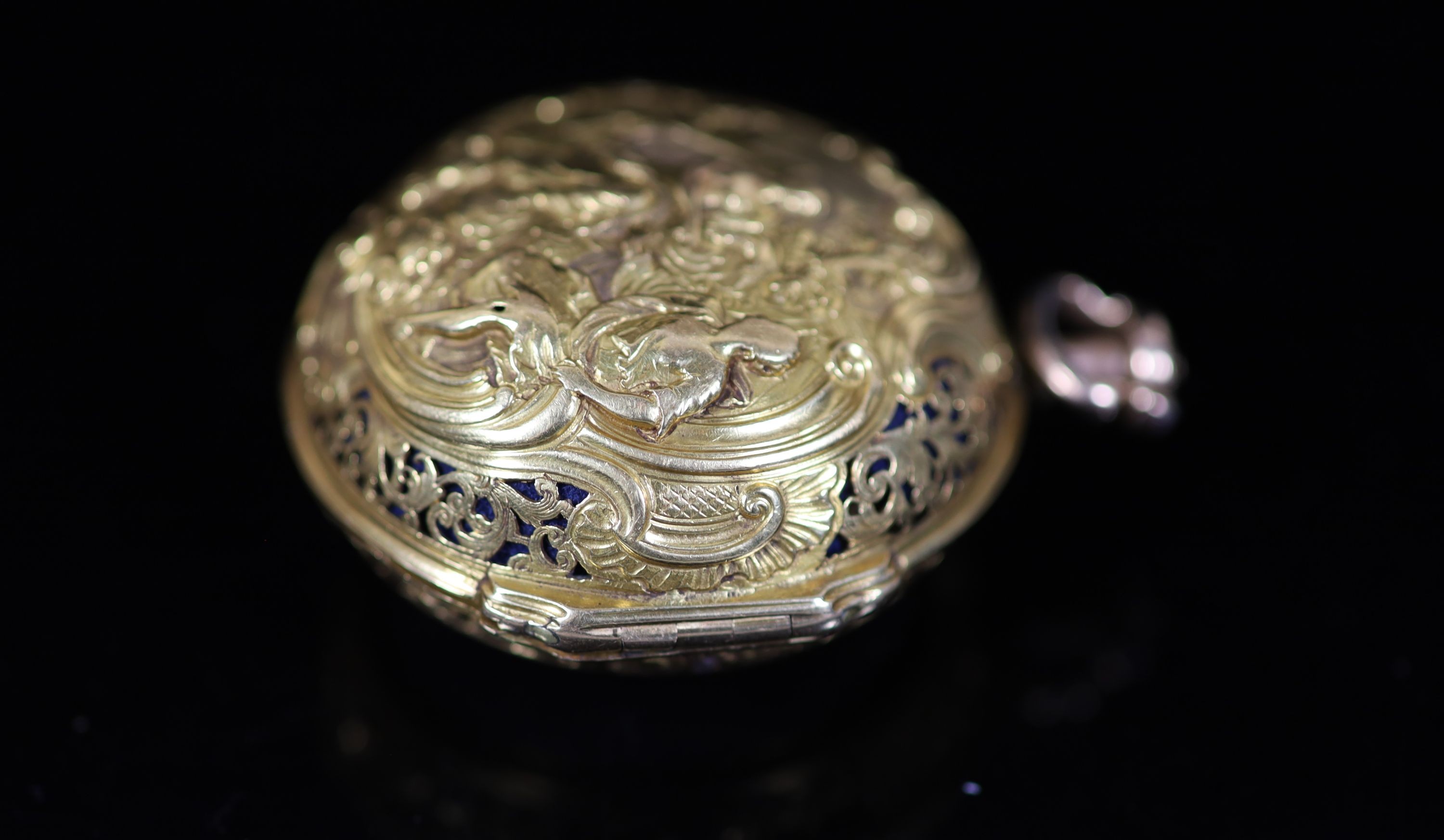 A George III gold pair cased keywind quarter repeating pocket watch by Thomas Gardner of London H 5.75cm.